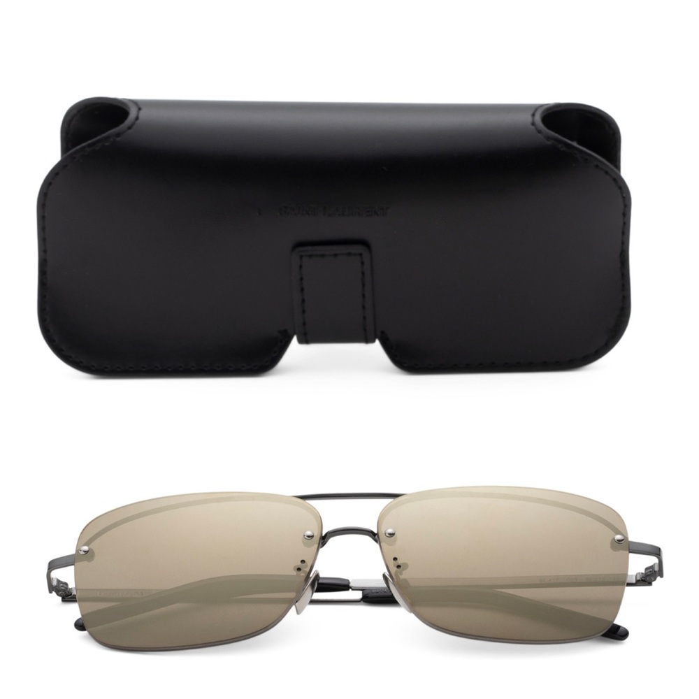 SAINT LAURENT Ruthenium 58mm Designer Sunglasses